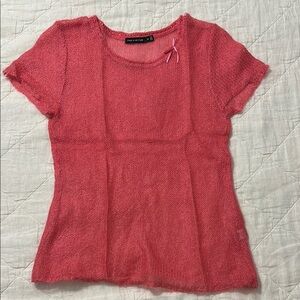 Vintage Pink Mesh Knit Top from The Limited Medium